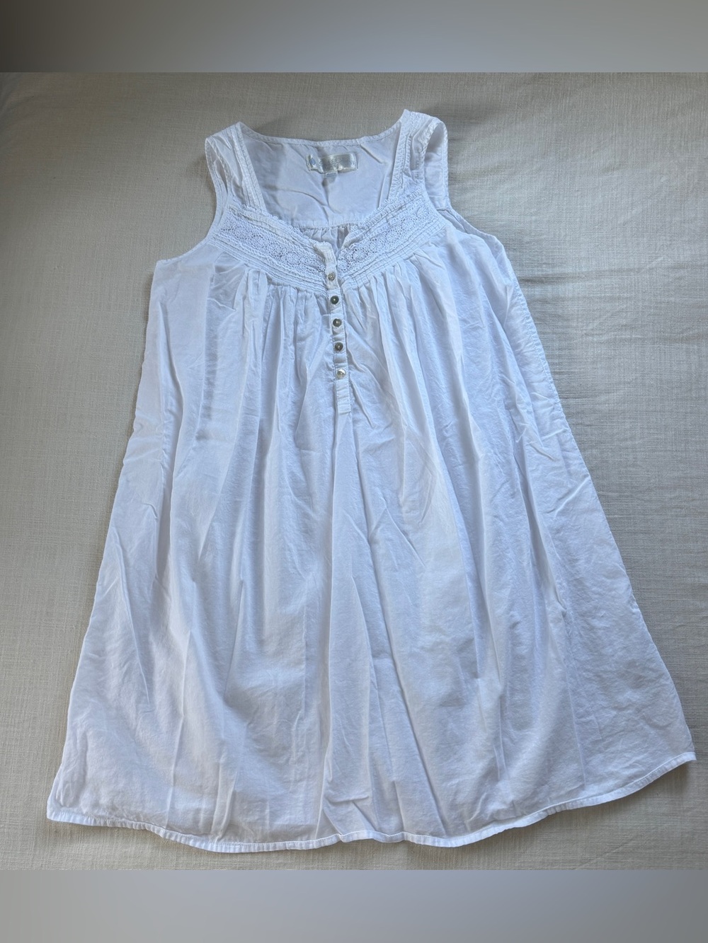 Title: Vintage Eileen West Classics 100% Cotton Lace Babydoll Nightgown S